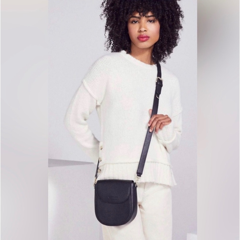 Bandolier Shay Bag Women OS Black EUC Crossbody Leather Saddle Minimalist Chic